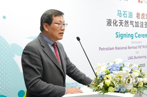 老虎集团主席Gerry Wang先生在庆祝仪式上致辞