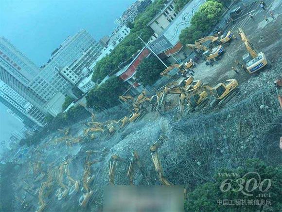 近百台挖掘机拆除南昌永和门立交桥