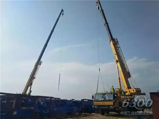 印尼苏门答腊岛最大的发电厂,徐工起重机联合吊装钢结构